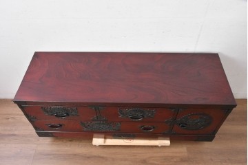 中古　仙台民芸箪笥(仙台箪笥)　欅産業　和の空間を格上げするローボード　(R-084852)