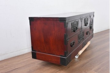 中古　仙台民芸箪笥(仙台箪笥)　欅産業　和の空間を格上げするローボード　(R-084852)