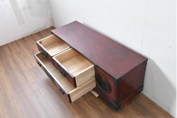 中古　仙台民芸箪笥(仙台箪笥)　欅産業　和の空間を格上げするローボード　(R-084852)