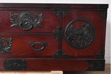 中古　仙台民芸箪笥(仙台箪笥)　欅産業　和の空間を格上げするローボード　(R-084852)