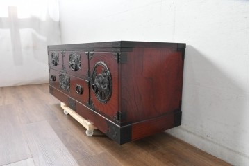 中古　仙台民芸箪笥(仙台箪笥)　欅産業　和の空間を格上げするローボード　(R-084852)