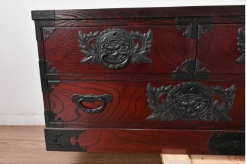 中古　仙台民芸箪笥(仙台箪笥)　欅産業　和の空間を格上げするローボード　(R-084852)