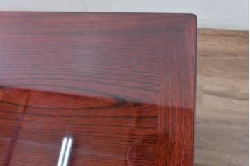 中古　最高級　工芸家具　総欅(ケヤキ)材　総漆塗り　金蒔絵入り　紅葉の図　優雅な蒔絵が空間に華を添える天板上開きサイドボード　定価推定150万円以上　(R-084853)