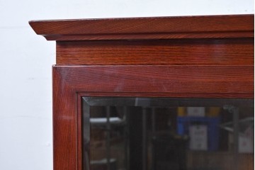 中古　最高級　工芸家具　総欅(ケヤキ)材　総漆塗り　金蒔絵入り　紅葉の図　優雅な蒔絵が空間に華を添える天板上開きサイドボード　定価推定150万円以上　(R-084853)
