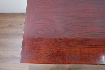 中古　最高級　工芸家具　総欅(ケヤキ)材　総漆塗り　金蒔絵入り　紅葉の図　優雅な蒔絵が空間に華を添える天板上開きサイドボード　定価推定150万円以上　(R-084853)