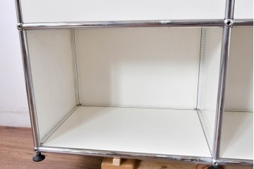 中古　スイス　USMハラー(USM Haller)　ホームオフィスにもおすすめなスッキリとしたデザインのサイドキャビネット・2段タイプ　定価約24万6千円相当　(R-084854)