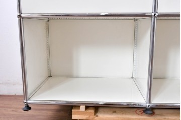 中古　スイス　USMハラー(USM Haller)　ホームオフィスにもおすすめなスッキリとしたデザインのサイドキャビネット・2段タイプ　定価約24万6千円相当　(R-084854)