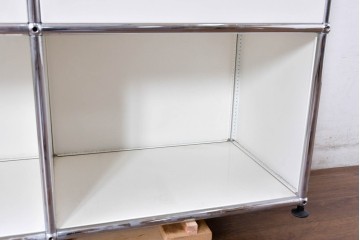 中古　スイス　USMハラー(USM Haller)　ホームオフィスにもおすすめなスッキリとしたデザインのサイドキャビネット・2段タイプ　定価約24万6千円相当　(R-084854)