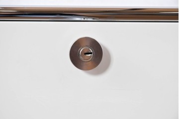 中古　スイス　USMハラー(USM Haller)　ホームオフィスにもおすすめなスッキリとしたデザインのサイドキャビネット・2段タイプ　定価約24万6千円相当　(R-084854)