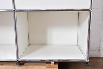 中古　スイス　USMハラー(USM Haller)　ホームオフィスにもおすすめなスッキリとしたデザインのサイドキャビネット・2段タイプ　定価約24万6千円相当　(R-084854)