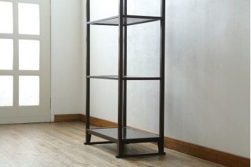 中古　美品　松本民芸家具　和モダンインテリアにも映える木製オープンシェルフ　定価約14万円　(R-084856)