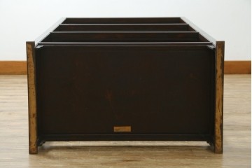 中古　美品　松本民芸家具　和モダンインテリアにも映える木製オープンシェルフ　定価約14万円　(R-084856)