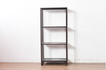 中古　美品　松本民芸家具　和モダンインテリアにも映える木製オープンシェルフ　定価14万円相当　(R-084856)