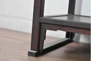 中古　美品　松本民芸家具　和モダンインテリアにも映える木製オープンシェルフ　定価14万円相当　(R-084856)