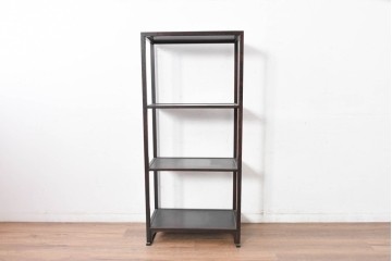 中古　美品　松本民芸家具　和モダンインテリアにも映える木製オープンシェルフ　定価14万円相当　(R-084856)