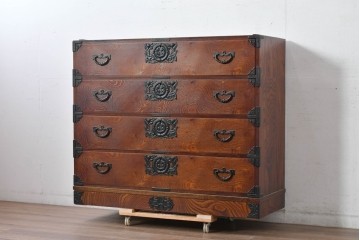 《天板取り付け加工費込み》中古　岩谷堂箪笥　和の風格を感じる衣装箪笥サイドチェスト　(R-084859)