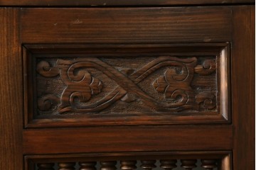 アンティーク建具　建築的な造形美と装飾性を併せ持つアラビア建築様式で作られたマシュラビーヤの窓と枠のセット　(R-084873)