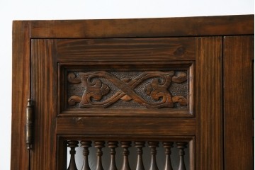 アンティーク建具　建築的な造形美と装飾性を併せ持つアラビア建築様式で作られたマシュラビーヤの窓と枠のセット　(R-084873)