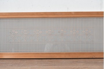 ヴィンテージ建具　昭和中期　幾何学文様の意匠が美しい片面ガラスの組子欄間1枚　(R-084876)