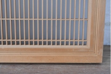 ヴィンテージ建具　昭和中期　幾何学文様の意匠が美しい片面ガラスの組子欄間1枚　(R-084876)