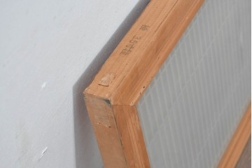 ヴィンテージ建具　昭和中期　幾何学文様の意匠が美しい片面ガラスの組子欄間1枚　(R-084876)