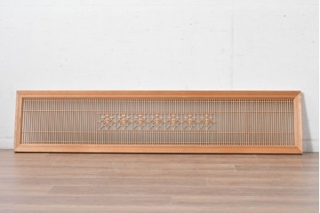 ヴィンテージ建具　昭和中期　幾何学文様の意匠が美しい片面ガラスの組子欄間1枚　(R-084876)