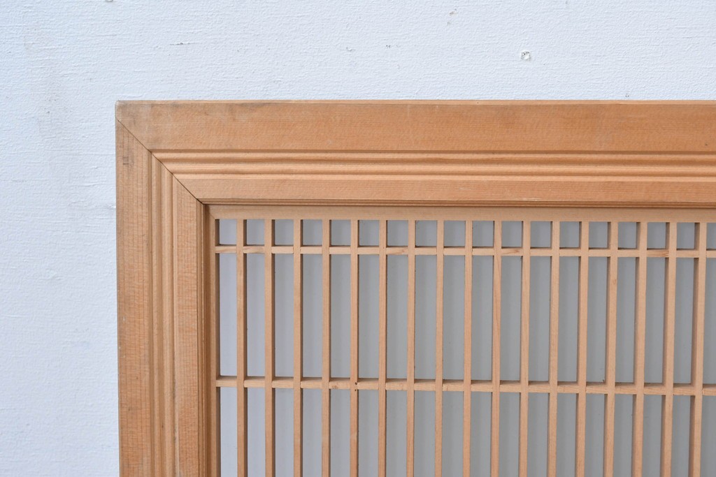 ヴィンテージ建具　昭和中期　幾何学文様の意匠が美しい片面ガラスの組子欄間1枚　(R-084876)