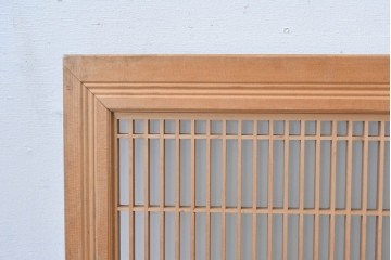 ヴィンテージ建具　昭和中期　幾何学文様の意匠が美しい片面ガラスの組子欄間1枚　(R-084876)