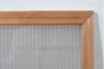 ヴィンテージ建具　昭和中期　幾何学文様の意匠が美しい片面ガラスの組子欄間1枚　(R-084876)