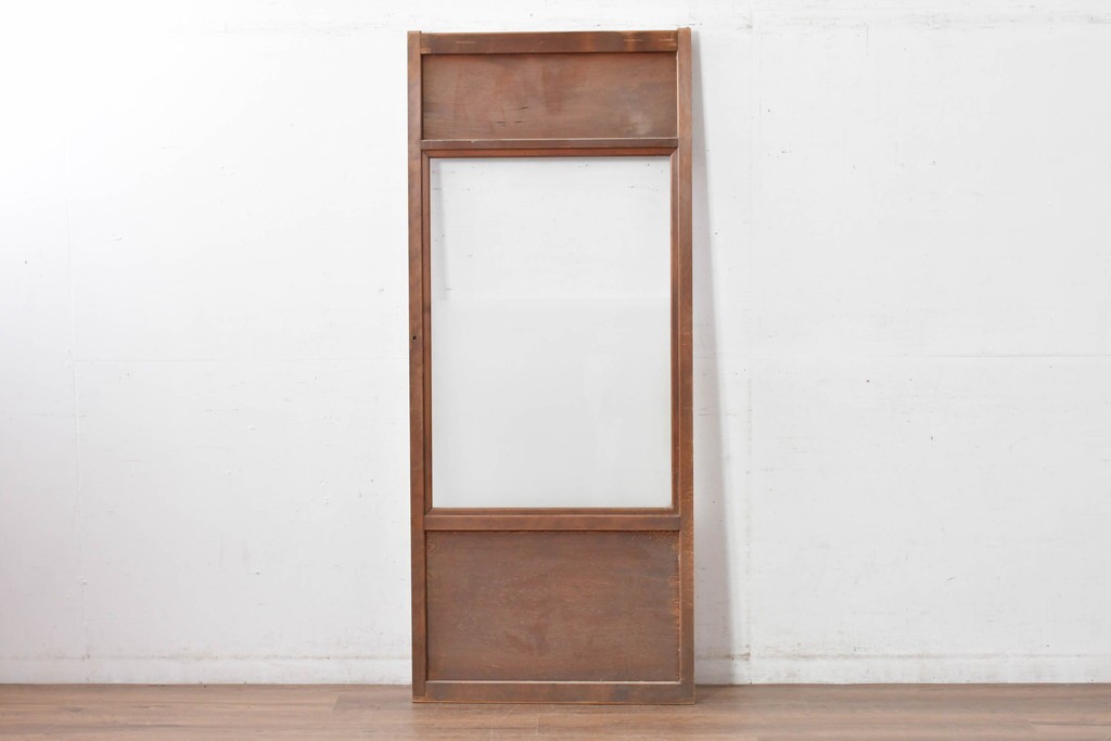 ヴィンテージ建具　昭和中期　すっきりとしたデザインのガラス戸1枚　(R-084877)