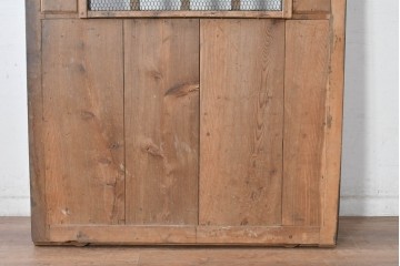 アンティーク建具　明治～大正　格子窓と板戸を組み合わせた凝ったデザインの蔵戸1枚　(R-084879)