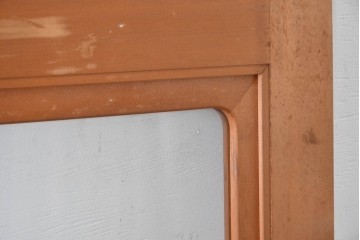ヴィンテージ建具　昭和後期　高級品!!　腰板欅(ケヤキ)材　欅材ならではの木目が印象的なガラス戸2枚セット　(R-084880)