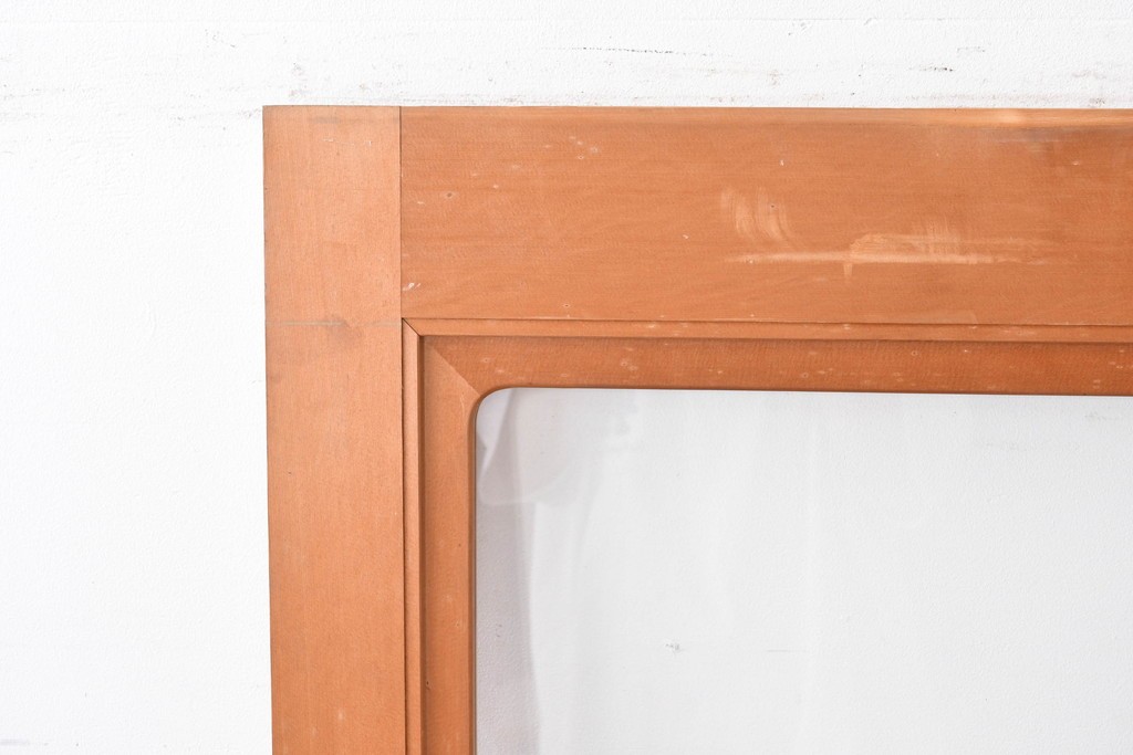 ヴィンテージ建具　昭和後期　高級品!!　腰板欅(ケヤキ)材　欅材ならではの木目が印象的なガラス戸2枚セット　(R-084880)