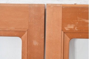 ヴィンテージ建具　昭和後期　高級品!!　腰板欅(ケヤキ)材　欅材ならではの木目が印象的なガラス戸2枚セット　(R-084880)