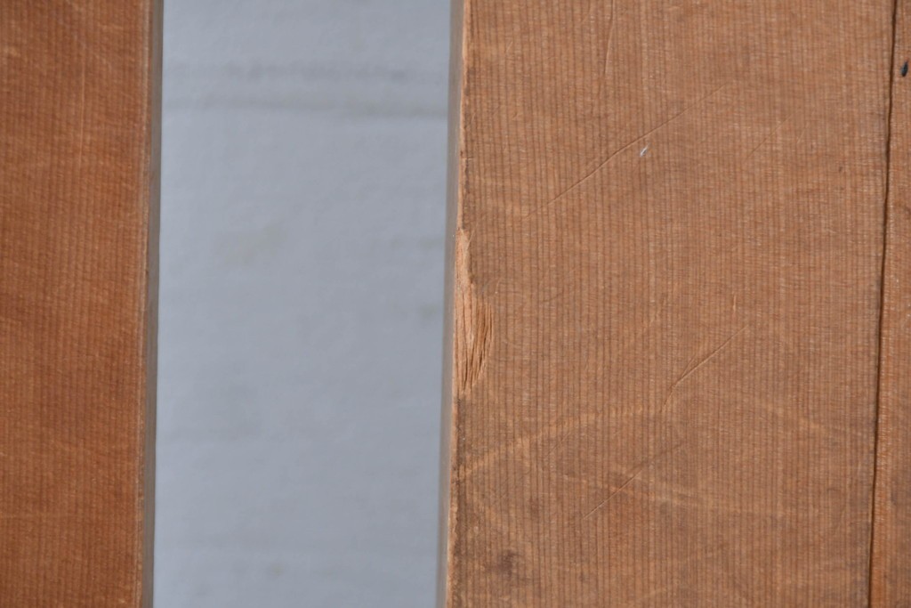 ヴィンテージ建具　昭和後期　高級品!!　腰板欅(ケヤキ)材　欅材ならではの木目が印象的なガラス戸2枚セット　(R-084880)