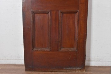 イギリスアンティーク　赤・緑・琥珀色のステンドグラスが印象的な木製ドア1枚　(R-084881)