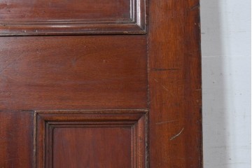 イギリスアンティーク　赤・緑・琥珀色のステンドグラスが印象的な木製ドア1枚　(R-084881)