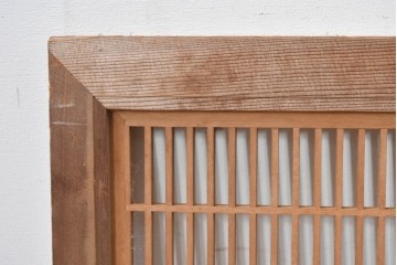 ヴィンテージ建具　昭和中期　松・竹・梅の彫刻が施された格子欄間1枚　(R-084882)