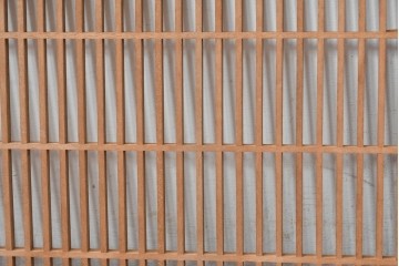ヴィンテージ建具　昭和中期　松・竹・梅の彫刻が施された格子欄間1枚　(R-084882)