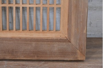 ヴィンテージ建具　昭和中期　松・竹・梅の彫刻が施された格子欄間1枚　(R-084882)