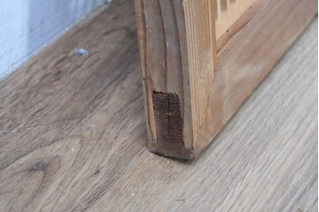 ヴィンテージ建具　昭和中期　松・竹・梅の彫刻が施された格子欄間1枚　(R-084882)