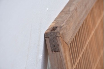 ヴィンテージ建具　昭和中期　松・竹・梅の彫刻が施された格子欄間1枚　(R-084883)