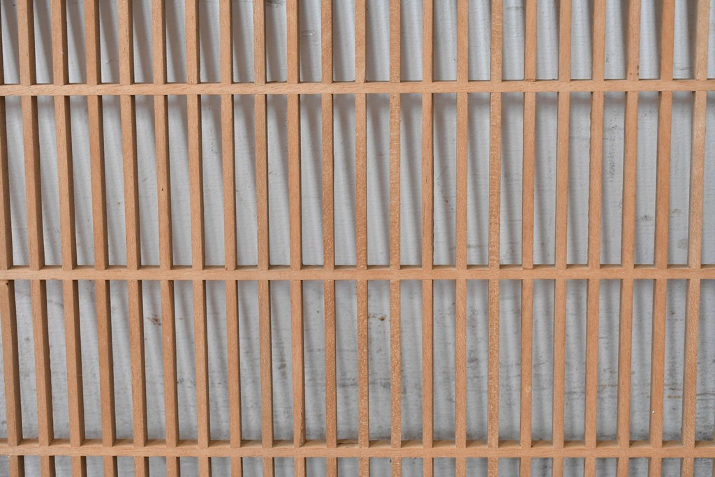 ヴィンテージ建具　昭和中期　松・竹・梅の彫刻が施された格子欄間1枚　(R-084883)