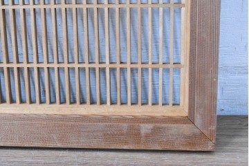 ヴィンテージ建具　昭和中期　松・竹・梅の彫刻が施された格子欄間1枚　(R-084883)