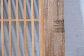 ヴィンテージ建具　昭和中期　松・竹・梅の彫刻が施された格子欄間1枚　(R-084883)