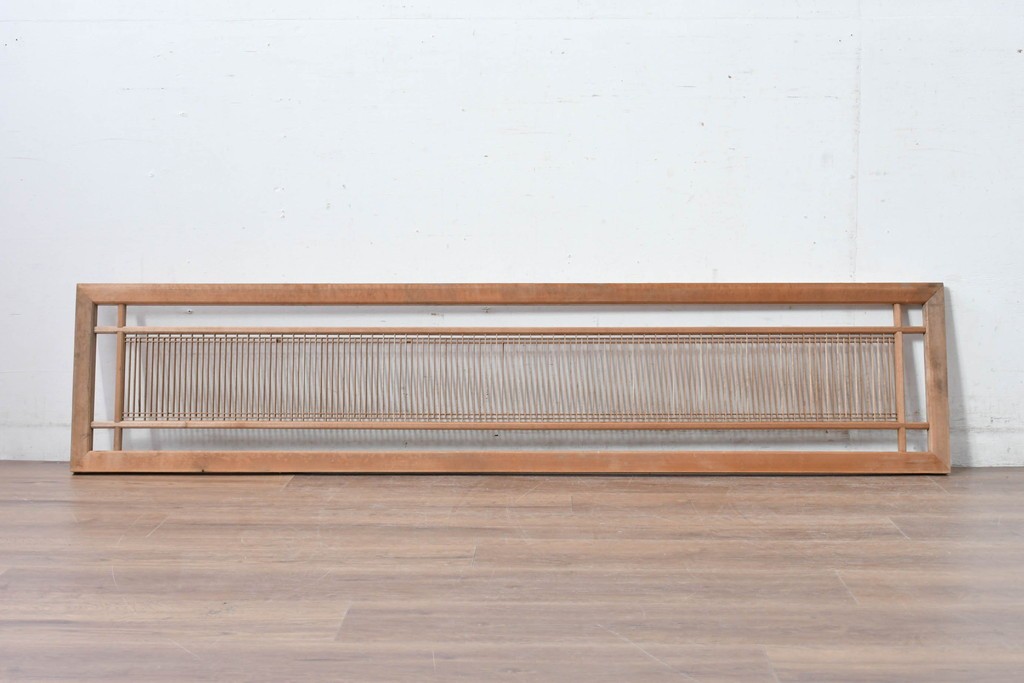 ヴィンテージ建具　昭和中期　細身の縦格子が美しい組子欄間1枚　(R-084884)