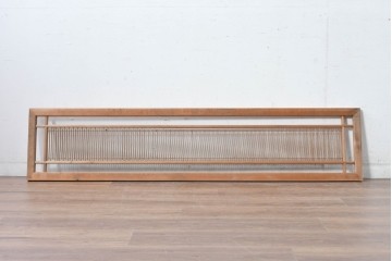 ヴィンテージ建具　昭和中期　細身の縦格子が美しい組子欄間1枚　(R-084884)