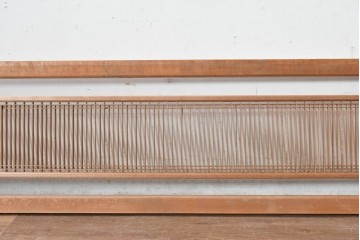 ヴィンテージ建具　昭和中期　細身の縦格子が美しい組子欄間1枚　(R-084884)