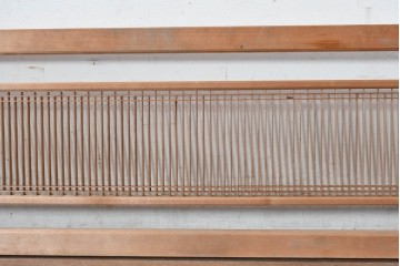 ヴィンテージ建具　昭和中期　細身の縦格子が美しい組子欄間1枚　(R-084884)