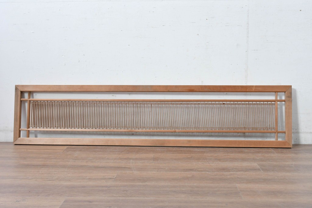 ヴィンテージ建具　昭和中期　細身の縦格子が美しい組子欄間1枚　(R-084884)